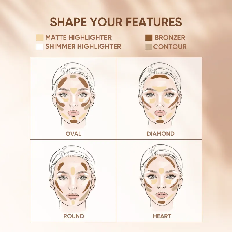 2 IN 1 Highlighter Contour Palette - Image 25