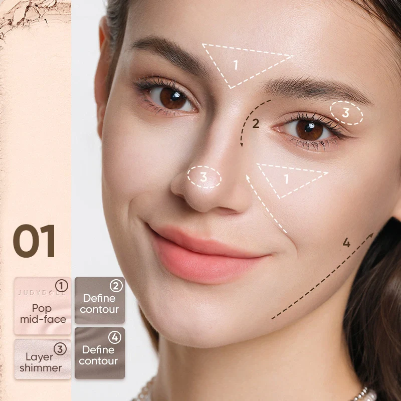 2 IN 1 Highlighter Contour Palette - Image 9